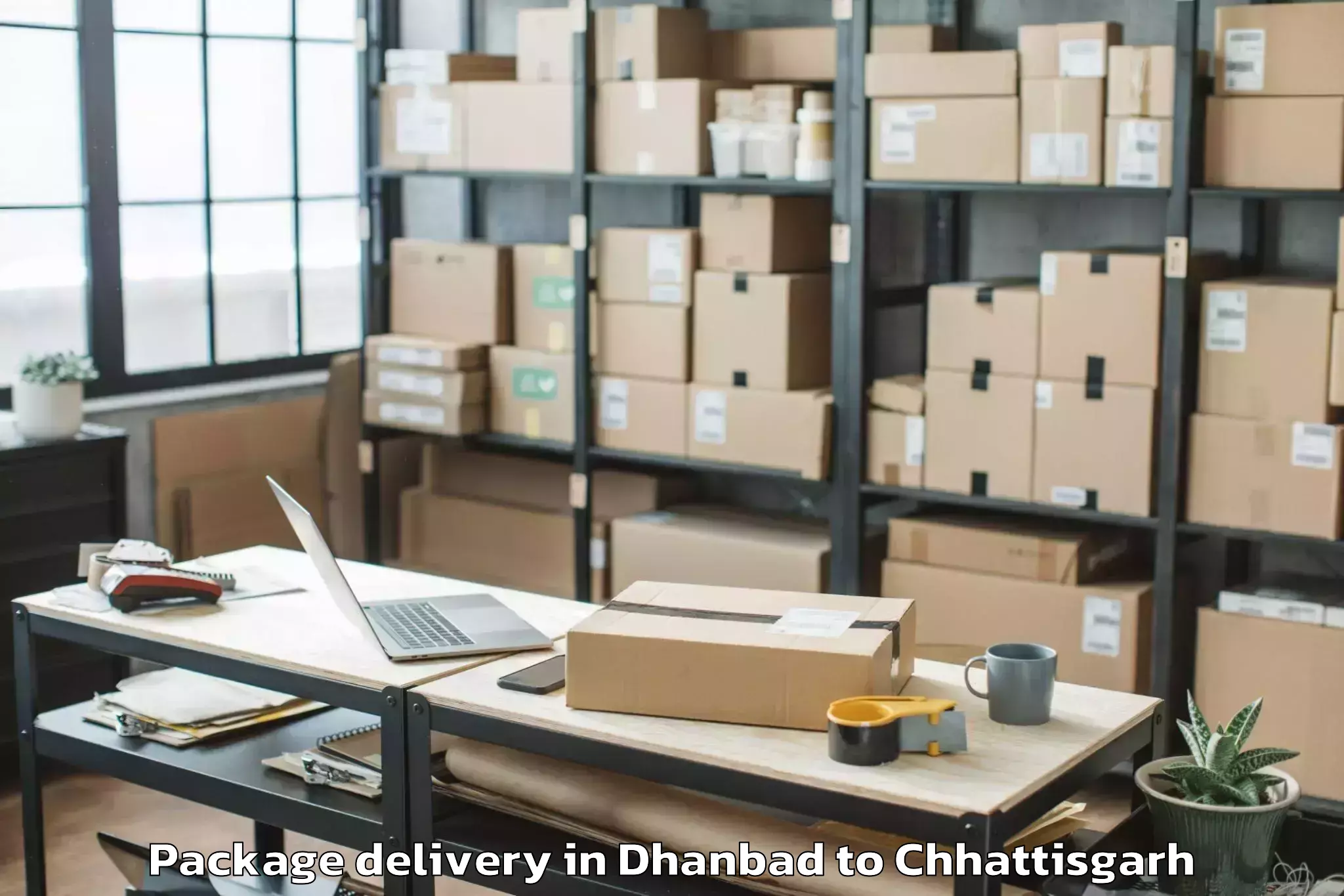 Comprehensive Dhanbad to Magneto The Mall Raipur Package Delivery